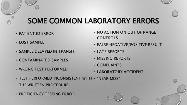 Errors related to clinical laboratory