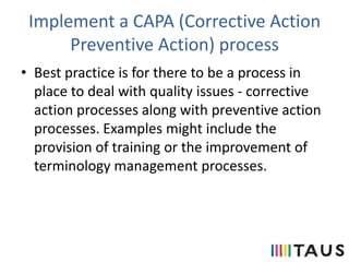 TAUS Best Practices Error Typology Guidelines | PPTX