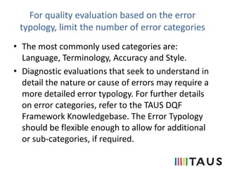 TAUS Best Practices Error Typology Guidelines | PPTX