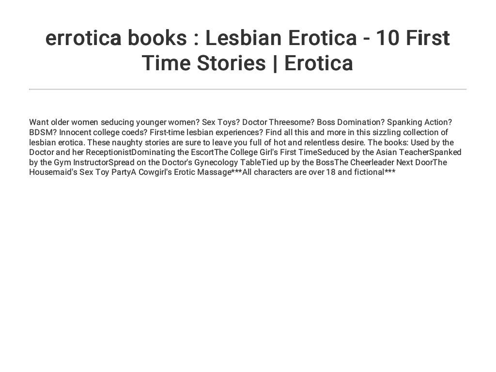 errotica books Lesbian Erotica 10 First Time Stories Erotica