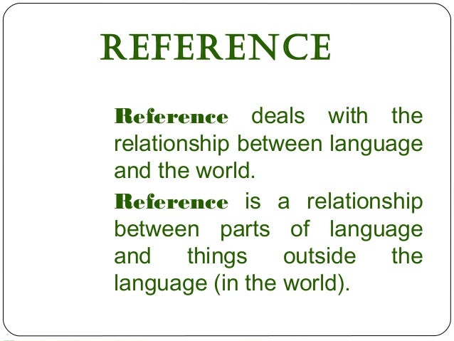 reference sense and referring expression in semantics