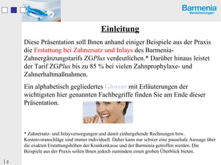 Barmenia Zahnergänzungstarif ZG+ Slide 2