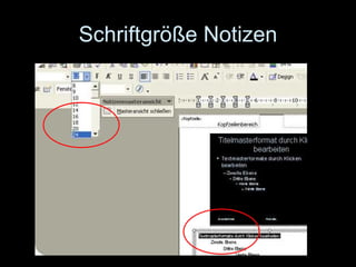 Schriftgröße Notizen 