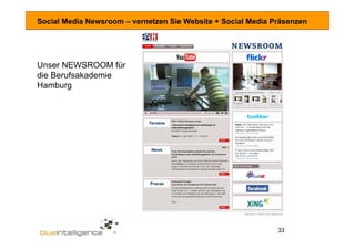 Social Media Newsroom – vernetzen Sie Website + Social Media Präsenzen




Unser NEWSROOM für
die Berufsakademie
Hamburg

...