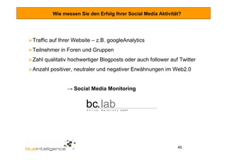 Wie messen Sie den Erfolg Ihrer Social Media Aktivität?




Traffic auf Ihrer Website – z.B. googleAnalytics
Teilnehmer in...