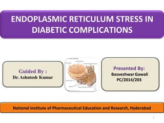 National Institute of Pharmaceutical Education and Research, Hyderabad
1
ENDOPLASMIC RETICULUM STRESS IN
DIABETIC COMPLICATIONS
 