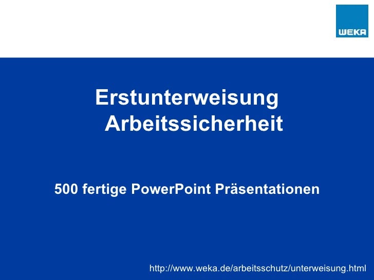 Erstunterweisung Arbeitssicherheit