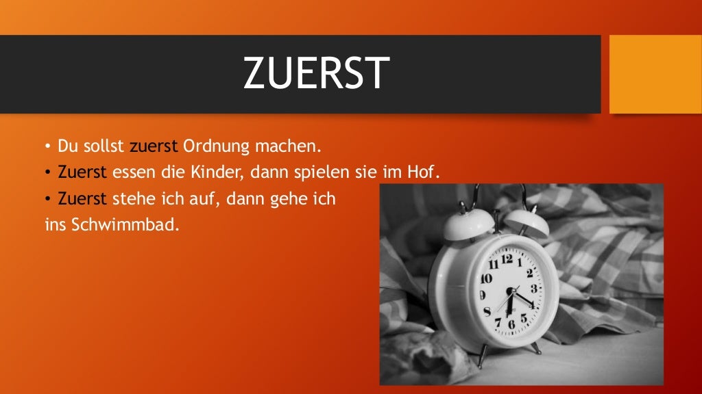 Erst, zuerst, erste?