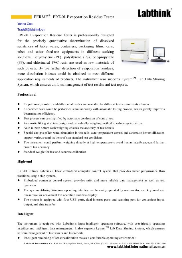 Evaporation Residue Tester