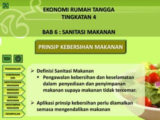 EKONOMI RUMAH TANGGA
                        TINGKATAN 4

                   BAB 6 : SANITASI MAKANAN

                 PR...