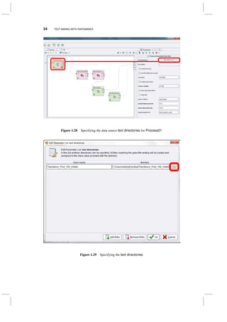 24 TEXT MINING WITH RAPIDMINER
Figure 1.28 Specifying the data source text directories for Process01
Figure 1.29 Specifying the text directories
 