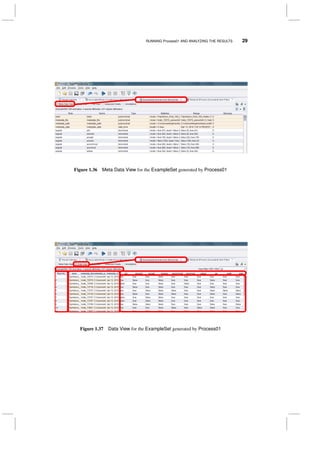 RUNNING Process01 AND ANALYZING THE RESULTS 29
Figure 1.36 Meta Data View for the ExampleSet generated by Process01
Figure 1.37 Data View for the ExampleSet generated by Process01
 