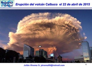Erupción del volcán Calbuco el 22 de abril de 2015
Julián Álvarez G. jalvarez60@hotmail.com 4
 