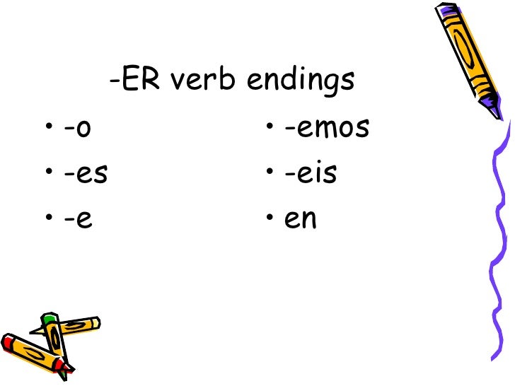 er verb endings er verb endings