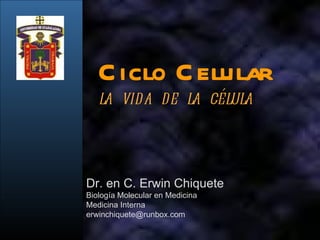 Ciclo Celular la  vida  de  la  célula Dr. en C. Erwin Chiquete Biología Molecular en Medicina Medicina Interna [email_address] 