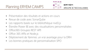 ERYEM Camp - Octobre 2015
OFFICE 365 GROUPS
REST API
 