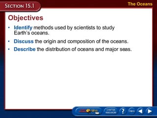 Objectives ,[object Object],The Oceans ,[object Object],[object Object]