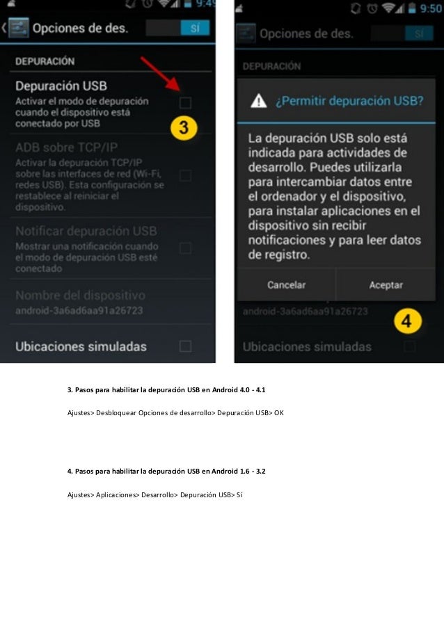 Cómo habilitar la depuración usb en el dispositivo android Cómo habilitar la depuración usb en el dispositivo android