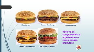 Você vê os
componentes, a
arquitetura e o
reuso nesses
produtos?
 
