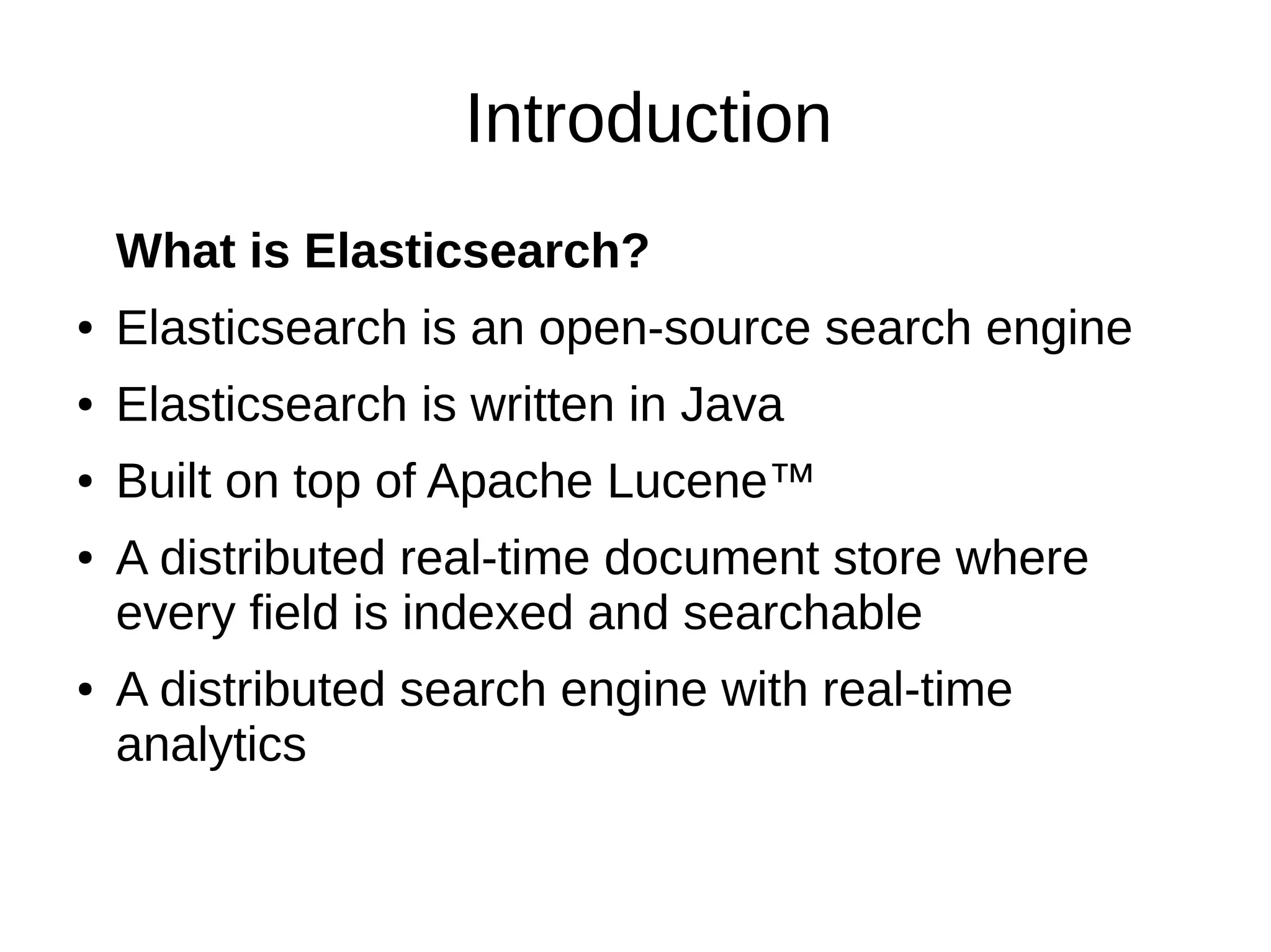 Elasticsearch presentation 1 | PPT