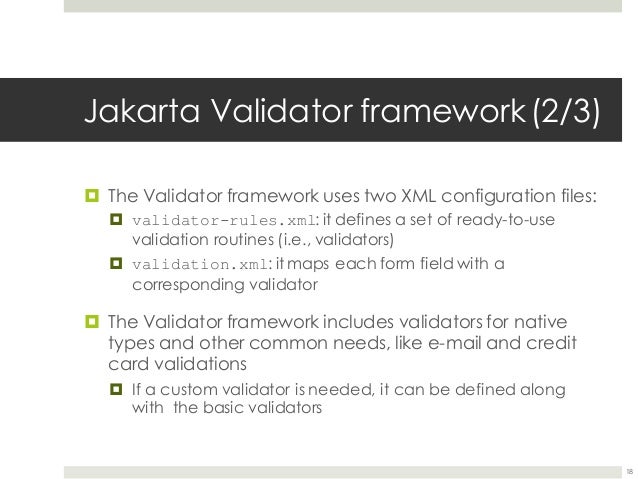 Validation in Jakarta Struts 1.3