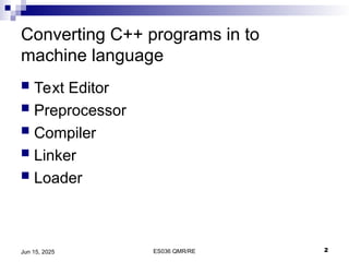 Programming Fundamentals C++ Basics ES 036 | PPT