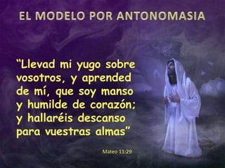 MODELOS DE MANSEDUMBRELa mansedumbre se demuestra especialmente en nuestro trato con los demás.¿Cómo mostraron estos personajes bíblicos mansedumbre en su trato con los demás?AbrahamconLotMoisésconel pueblo de IsraelNoéconlos antediluvianos