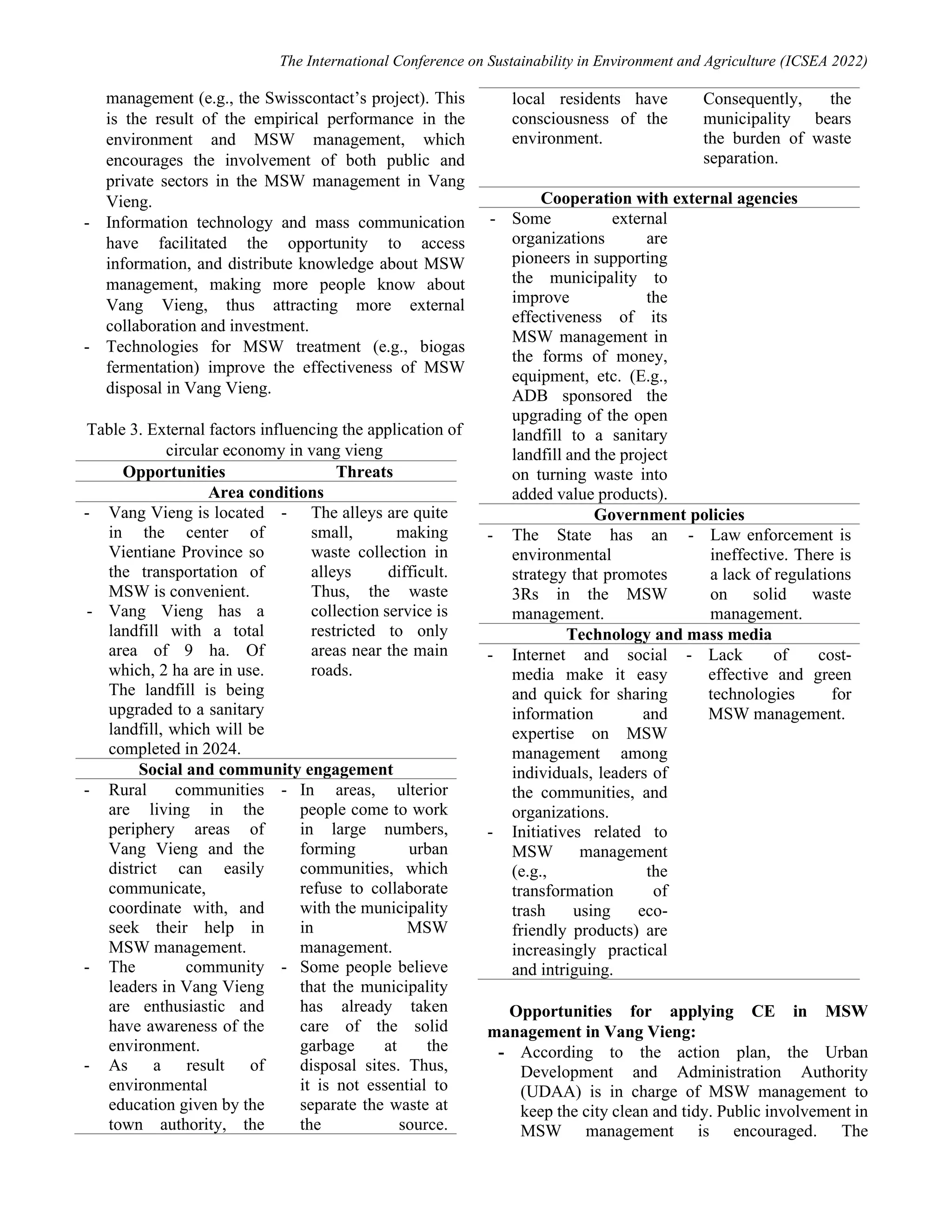 Municipal solid waste management toward circular economy in Vang Vieng ...