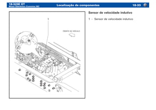 18-320E OT
Motor Eletrônico Cummins ISC
Localização de componentes 18-33
1
FRENTE DO VEÍCULO
Sensor de velocidade indutivo
1	 -	 Sensor de velocidade indutivo
 