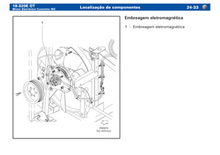 18-320E OT
Motor Eletrônico Cummins ISC
Localização de componentes 24-33
1
FRENTE
DO VEÍCULO
Embreagem eletromagnética
1	 -	 Embreagem eletromagnética
 