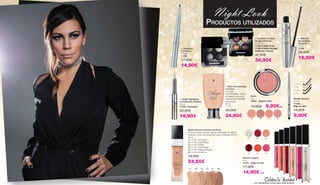 Base compacta siempre perfecta
• Para un cutis radiante, una tez impecable, sin efecto
máscara. Factor de protección solar certificado FPS 37
30 ml
1 | 11116-1 Porcelain	
2 | 11116-2 Light Beige	
3 | 11116-3 Beige 	
4 | 11116-4 Dark Beige
5 | 11116-5 Beige Noisette
6 | 11116-6 Hazelnut
34,50€
24,50€
1 | 2 | 3 | 4 | 5 | 6 |
 Cuarteto sombras
de ojos artísticas
4 x 0,5 g
11150-1 Night Rock
11150-3 Velvet Vintage
(todos los colores)
42,50€
34,90€
 Delinador
Full Colour
1,1 ml
11128
17,90€
14,90€
 Máscara
de pestañas
Fantastic
10 ml
11122
26,50€
19,50€
Night Look
Productos utilizados
 Base de maquillaje
luminosa
•	Corrige
irregularidades, unifica
el aspecto de la piel y
mantiene el maquillaje
más tiempo
30 ml
11115
29,90€
24,90€
Metallic Eyeliner
0,37 g
11120-...
Elige tu color
14,90€
9,90€
-6 Marrón
-2 Violeta
-3 Plata
-7 Gris
 Bright Highlighter,
Intensificador brillante
2,5 ml
11109-1 Porcelain
25,90€
19,90€
Blush
4 g
10441-...Elige tu color
14,90€ 9,90€c/u
1 | 2 | 4 | 5 |
Brilliant Lipgloss
4 ml
11131-...elige tu color
17,90€
14,90€ c/u
1 | 2 | 3 |
4 | 5 | 8 |
11150-1
11150-3
Celebra la Navidad
… con fantásticos looks para días festivos
24 25
 