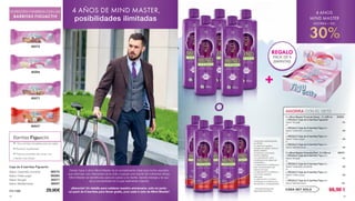 4 AÑOS DE MIND MASTER,
posibilidades ilimitadas
Desde hace 4 años Mind Master es el complemento ideal para todos aquellos
que disfrutan con intensidad de la vida y buscan una fuente de nutrientes eficaz.
Mind Master es beneficioso para el cuerpo y la mente. Aporta energía y te ayu-
da a concentrarte en lo que realmente importa.
¡Atención! Un detalle para celebrar nuestro aniversario, solo en junio:
un pack de 6 barritas para llevar gratis, ¡con cada 5 sets de Mind Master!
NUTRICIÓN Y ENERGIA CON LAS
BARRITAS FIGUACTIV
Caja de 6 barritas Figuactiv
Sabor Caramelo crocante 80272
Sabor Fresa-yogur	 80284
Sabor Nougat 80271
Sabor Mediterránea 80547
c/u caja 29,90€
80272
80284
80271
80547
Barritas Figuactiv
	Una comida completa para tus viajes
 Nutrición equilibrada
 Para los amantes del cacao, los
crispies y las fresas
+
66,90 €CADA SET SOLO
5 x Mind Master Formula Green · 5 x 500 ml 80925-
+ REGALO Caja de 6 barritas Figuactiv
Sabor Nougat 		 -01
O	
+ REGALO Caja de 6 barritas Figuactiv
Sabor Caramelo crocante	 -02
O
+ REGALO Caja de 6 barritas Figuactiv
Sabor Fresa-yogur	 -03
O
+ REGALO Caja de 6 barritas Figuactiv 			
Sabor Mediterránea	 -04

5 x Mind Master-Formula Red · 5 x 500 ml	 80975-
+ REGALO Caja de 6 barritas Figuactiv
Sabor Nougat 		 -01
O	
+ REGALO Caja de 6 barritas Figuactiv
Sabor Caramelo crocante	 -02
O
+ REGALO Caja de 6 barritas Figuactiv
Sabor Fresa-yogur	 -03
O
+ REGALO Caja de 6 barritas Figuactiv	
Sabor Mediterránea -04
AHORRA CON EL SETS
REGALO
PACK DE 6
BARRITAS
O
4 ANOS
MIND MASTER
AHORRA + DEL
30%4 AÑOS
DE
MIND
MASTER
Confirmado científicamente
por EFSA*:
La vitamina E ayuda a
proteger las células contra el
estrés oxidativo
Contribuye a una buena
función cognitiva.
Las vitaminas B1 y B12
contribuyen a la mejora del
metabolismo.
La vitamina B12 contribuye al
buen funcionamiento del
sistema nervioso.
La vitamina B12 contribuye a
una función psíquica
adecuada.
La vitamina B12 y el hierro
contribuyen a la disminución
del cansacio y el agotamiento.
* Autoridad Europea de
Seguridad Alimentaria
44 45
 