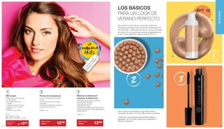321
¡Look
de
verano
práctico
y
sim
ple!
• Pestañas perfectamente definidas,
ópticamente más largas
• Les da más volumen
• Resistente al agua
• Después de su aplicación las pestañas
parecen más largas y están separadas de
manera óptima
10266 | 7 ml
Máscara waterproof
volumen  definición• Una base natural que será
tu mejor aliada
• El cuidado diario 5 en 1
1 Hidrata
2 Cubre las imperfecciones
3 Unifica el tono de la piel
4 Matifica
5 Filtros UV con FPS 15
30 ml
01 | 10229-101 Light
02 | 10229-102 Medium / Dark
BB Cream
• Polvo bronceador en forma de
perlas
• Proporciona a la tez un toque
bronceado
• Indicado también para acentuar
los pómulos y el escote
10068 | 18 g
Perlas bronceadoras
3
1
01
02
2
FPS 15
Para un toque de bronceado incluso después de las
vacaciones de verano: LR COLOURS perlas bronceadoras.
Y para tener unas pestañas perfectamente definidas y
separadas: LR COLOURS máscara de prolongación y
definición waterproof.
LOS BÁSICOS
PARA UN LOOK DE
VERANO PERFECTO
Para obtener un look natural y casual que resiste a las
temperaturas de verano utiliza los productos esenciales de
LR COLOURS. LA BB Cream es el 5-en-1 para una tez ideal
de verano. ¡Es un producto que cubre las irregularidades de
la piel y ofrece hidratación, además de tener FPS 15!
MAQUILLAJE
Todo el mes
17,50 € 	 13€40
c/u
Todo el mes
18,90 € 	 12€90 Todo el mes
15,00 € 	 12€90
MAQUILLAJEMAQUILLAJEMAQUILLAJE
5352
 