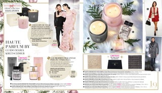 Shooting
Shooting
19




|
}
		 COLECCIÓN DE VELAS
PERFUMADAS GUIDO
MARIA KRETSCHMER
	 Tus fragancias favoritas ahora también
	 en casa: Las velas perfumadas del
diseñador convierten a tu casa en
un paraíso de fragancias, con un
diseño ¡estilo atractivo!
	 	Set Doble HAUTE PARFUM FOR
		 YOUR HOME by
		 Guido Maria Kretschmer	 40168 	
		 Suma Total 	 79,80 €
		 Set SÓLO	 69,90 €
	HAUTE PARFUM FOR YOUR HOME by Guido Maria Kretschmer Fascinación carismática: 40167 | 39,90€ | 310g |
	 Vela perfumada elegante y carismática | Acuerdos aromáticos frescos de bergamota, madera de cachemira y cuero.	
	HAUTE COLLECTION by Guido Maria Kretschmer for women: 30206 | 49,90 € | Incluye: Guido Maria Kretschmer Eau de Parfum, 50ml 	
	 & Guido Maria Kretschmer Loción Corporal, 200ml.
	HAUTE COLLECTION by Guido Maria Kretschmer for men: 30227 | 49,90 € | Incluye: Guido Maria Kretschmer Eau de Parfum,
50ml & 	Guido Maria Kretschmer Gel de Ducha, 200ml.
	HAUTE PARFUM by Guido Maria Kretschmer for men: 30220 | 41,90€ | 50ml | Eau de Parfum | Una composición refinada
	 de acordes aromáticos frescos: bergamota, pimienta y cuero.
	HAUTE PARFUM by Guido Maria Kretschmer for women: 30200 | 41,90€ | 50 ml | Eau de Parfum | La seducción delicada
	 combina con la elegancia intemporal en un bouqet de fragancias de mandarina, rosa y vainilla.
|	Bufanda para ella by Guido Maria Kretschmer: 40132 | 109,90 € 69,90 € | Diseño intemporal y exclusivo | Medidas: 1,45 x 1,45 m |
Combinación de tejidos única | 60% poliéster, 20% viscosa 20% lana (contiene componente de cachemira)
}	Bufanda para él by Guido Maria Kretschmer: 40134 | 109,90 € 69,90 € | Diseño intemporal y exclusivo | Medidas: 1,45 x 1,45 m |
Combinación de tejidos única | 60% poliéster, 20% viscosa 20% lana (contiene componente de cachemira)
HAUTE
PARFUM BY
GUIDO MARIA
KRETSCHMER
	 LAS MEJORES FRAGANCIAS 		
PARA ÉL Y PARA ELLA
	 ¿Quieres aún más de tu perfume favorito?
En el set atractivo de fragancias,
las señoras reciben una loción corporal
y los hombres reciben un gel de baño.
	 HAUTE COLLECTION by
	 Guido Maria Kretschmer 	
	 For women	 30206
	 For men	 30227 	
	 Suma total (cada set)	 64,80 €
	 Cada Set SÓLO	 49,90€
LIMITADO
NUM COFFRET DE
OFERTA
NUEVO
FRAGANCIAS
ELEGANTES
ALL I WANT FOR CHRISTMAS
	Set Doble HAUTE PARFUM FOR YOUR HOME by Guido Maria Kretschmer (Elige tu favorito): 40168 | 73,90 € 69,90 € |
	 Incluye: HAUTE PARFUM FOR 	YOUR HOME Elegancia sensual & HAUTE PARFUM FOR YOUR HOME Fascinación carismática.
	HAUTE PARFUM FOR YOUR HOME by Guido Maria Kretschmer Elegancia sensual: 40166 | 39,90€ | 310g |
	 Vela perfumada elegante y sensual | Bouquet de fragancias de mandarina, rosa y vainilla.
LIMITADO
EN UNA CAJA
DE OFERTA
 