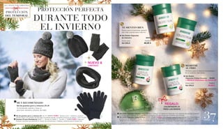 37
	 PROTECCIÓN PERFECTA
DURANTE TODO
	 EL INVIERNO
NUEVO &
LIMITADO
	Set de guantes gorro y mitones LR: 40174 | 89,90 € 79,90 € | Tamaño unico | Caliente y cómodo |
Incluye: Gorro con pompón de pelo falso & bufanda tubular e Guantes prácticos sin dedos | 100 % Acrílico.
	Guantes LR para Smartphone: 94567-1 - Tamaño S | 94567-2 - Tamaño L | 19,99 € 9,90€ € cada par |
Guantes cómodos que permiten el manejo de smartphones o tabletas, perfectas para el tiempo frío.
ALL I WANT FOR CHRISTMAS
	MUY RECOMENDADO
	 Set de guantes gorro y mitones LR LR
	 Te mantendrá caliente y tiene un 		
	 gran look: exclusivo conjunto de malla.
* La vitamina C contribuye al funcionamiento normal del sistema inmunológico.
PROTECCIÓN
DEL TEMPORAL
		 TE SIENTES BIEN
		 Bueno para el bienestar general -
		 aún más cuando hace más frio. 	
		Set Doble Cápsulas
de Calostro	 80557
		 Suma total 	 113,00 €
		 Set SÓLO	 89,90 €
		 RESISTIR
		 AL FRIO
		 Perfecto para el sistema inmunológico * 	
En un práctico Set doble. 	
		Set Doble
		 Cápsulas Cistus Incanus	 80485
		 + REGALO Calentador de manos LR
		 Suma total	 79,80 €
		 Set SÓLO	 59,90 €
REGALO:
CALENTADOR LR
PARA LAS MANOS
	Set Doble Cápsulas Calostro: 80557 | 89,90 € | Incluye: 2 x Calstro en Cápsulas | Las cápsulas de calostro contienen
	 la primera leche materna de la vaca, que proporciona al ternero todos los nutrientes que necesita.
	Set Doble Cápsulas Cistus Incanus: 80485 | 67,90 € 59,90 € | 60 Cápsulas cada (33,5 g) | Incluye: 2 x Cistus Incanus
en Cápsulas & Calentador LR para las manos | Abarca el 100% de la necesidad diaria de vitamina C, contiene un 72%
	 de extracto de Cistus Incanus y se enriquece con cinc | El calentador de manos LR proporciona calor acogedor.
	
 