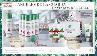 41	Aloe Vera Loción Térmica Relajante: 20603 | 16,50 € 14,90 € | 100 ml | Hidrata y promueve el flujo sanguíneo muscular.
	Caja Aloe Vera: 20776 | 44,90 € 39,90 € | Incluye: Aloe Vera Spray de emergencia,150 ml & Aloe Vera con própolis,
100 ml & 	Aloe Vera Concentrado, 100 ml.
ÁNGELES DE LA GUARDA
	CONFORT
	 TÉRMICO ADICIONAL
	 Aloe Vera
Loción térmica Relajante
	 Loción nutritiva con efecto térmico 	
	 para los músculos.
LIMITADO
EN CAJA DE OFERTA
Elige tus 5 botellas de Mind Master de las variantes
Fórmula Green y Fórmula Red
ENVIADOS DEL CIELO
		Set de 5 botellas Mind Master: 80935 | 69,90 € 62,90 € | 5 x 500 ml | Incluye: 5 x Mind Master & Balón LR Anti-Estrés | Apoya el 		
	 desempeño físico y mental a largo plazo** y protege contra el estrés oxidativo*. | La pelota anti-estrés LR ayuda a gestionar el estrés.
	 * La vitamina E ayuda a proteger las células del estrés oxidativo.
	 ** La vitamina B12 contribuye a un metabolismo energético normal y reduce la fatiga física y mental.
PREPARADOS
PARA TODO
		 NAVIDAD
	 CON ENERGÍA*
		 Para una Navidad relajada 		
y llena de energía**. 	
		Set de 5 Mind Master 80935	
	 	 Elección libre entre 5 botellas
		 de Fórmula Green Y/O Fórmula Red
		 + REGALO LR Balón Anti-Estrés
		 Suma total	 74,50 €
		 Set SÓLO	 62,90€
REGALO:
PELOTA ANTI-ESTRÉS
		 CUIDADO INMEDIATO
PARA TODOS LOS CASOS
		 Para todos aquellos que están cerca
		 de tu corazón - tres cuidados especiales 		
		 para diversas partes del cuerpo. 	
	  Caja Aloe Vera
		 Edición de Navidad	 20776	
		 Suma Total 	 51,90 €
		 Set SÓLO	 39,90€
Aloe Vera
45%
D
O
NATIVO 1 EU
R
O
ALL I WANT FOR CHRISTMAS
 