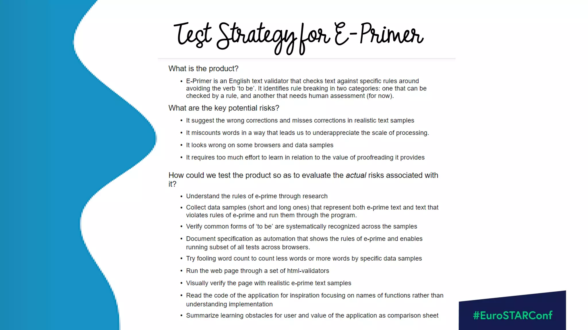 @maaretp
Test Strategy for E-Primer
 