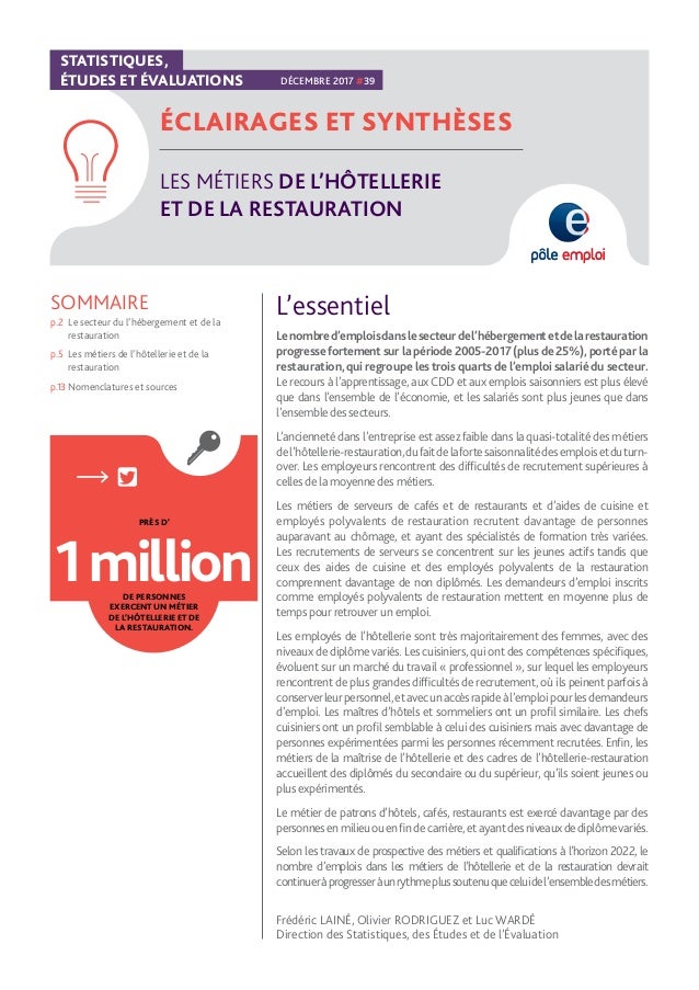 Les Metiers De L Hotellerie Et De La Restauration