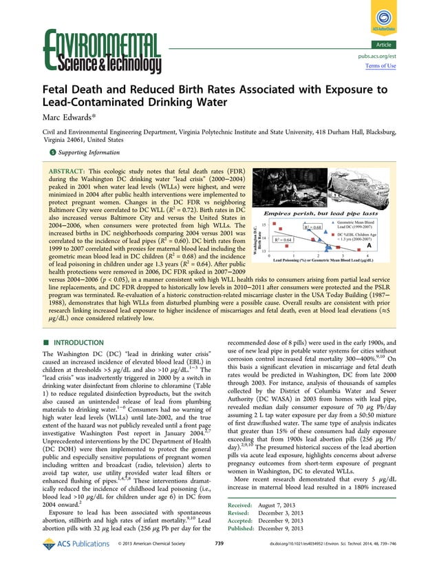 Fetal Death and Reduced Birth Rates Associated with Exposure to Lead