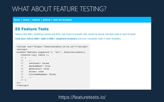 https://featuretests.io/
WHAT ABOUT FEATURE TESTING?
 