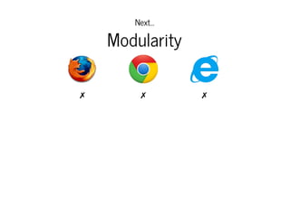 Next...

Modularity
✗

✗

✗

 