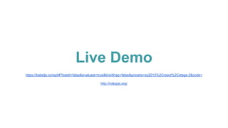 Live Demo
https://babeljs.io/repl/#?babili=false&evaluate=true&lineWrap=false&presets=es2015%2Creact%2Cstage-2&code=
http://rollupjs.org/
 