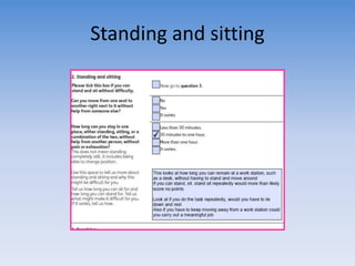 Standing and sitting 
 
