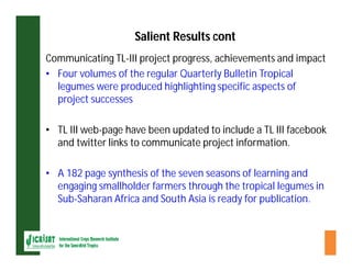 ESA crop improvement :  legumes