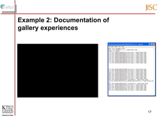 Example 2: Documentation of gallery experiences 