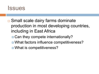 Competitiveness of smallholder dairy farmers in East Africa