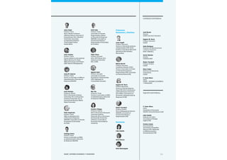 111Esade Informe económico y financiero
Emili Sullà
Profesor Titular
Licenciado en Ciencias
Empresariales y Master
en Dirección de Empresas
(ESADE). Licenciado en
Ciencias Económicas y
Empresariales (Universidad
de Córdoba)
Pablo Triana
Profesor Asociado
M.Sc. (NYU Stern). M.A.
(American University).
B.Sc. (UAB)
Agustín Ulied
Profesor Asociado
Licenciado en Ciencias
Económicas y Empresariales
(UB). Diplomado en
Comunidades Europeas
Mar Vila
Profesora Titular
Doctora y Licenciada con MBA
en Administración y Dirección
de Empresas (ESADE)
Carolina Villegas
Profesora Adjunta
Ph.D. in Economics (European
University Institute,
Florencia). M.A. en Economía
del Desarrollo (University
of Sussex). Licenciada en
Economía (Universidad de
Cantabria)
Profesores
Honorarios y Eméritos
Josep Angrill
Profesor Honorario
Doctor en Ciencias Económicas
y Empresariales (UB). Perito,
Profesor e Intendente Mercantil
(Escuela de Altos Estudios
Mercantiles)
Màxim Borrell
Profesor Honorario
Catedrático Emérito (URV).
Doctor y Licenciado con Grado
en Ciencias Económicas y
Empresariales (UB). Licenciado
en Ciencias Físicas (UB)
Eugenio M. Recio
Profesor Honorario
Doctor en Ciencias Empresa-
riales (UB). Ph.D. in Economics
and Social Sciences (Universi-
tät zu Köln). Licenciatura en
Economía y Administración de
Empresas (UCM)
Robert Tornabell
Profesor Emérito
Ph.D. in Management Sciences
(ESADE). Licenciado en
Ciencias Económicas y
Empresariales (UB)
Secretaría
Lídia Cabello
Anna Donoso
Núria Monteagudo
Jaime Sabal
Profesor Titular
Ph.D. y Master in Finance
(Wharton School, University of
Pennsylvania). M.Sc. (Stanford
University). Licenciado
en Ingeniería Industrial
(Universidad Católica
Andrés Bello)
Javier Santiso
Profesor Titular
Doctor y Master in International
Affairs (Sciences Po, Paris).
MBA in Economics and Finance
(HEC School of Management)
Josep M. Sayeras
Profesor Titular
Doctor y Licenciado con MBA en
Administración y Dirección de
Empresas (ESADE)
Ioana Schiopu
Profesora Adjunta
Ph.D. in Economics (Indiana
University). M.A. in Economics
(Clemson University). B.A. in
International Business (Babes-
Bolyai University)
Pedro Sepúlveda
Profesor Titular
MBA en Administración
y Dirección de Empresas
(ESADE). Licenciado en Ciencias
Económicas (Universidad
de Chile)
Santiago Simón
Profesor Titular
Doctor y Licenciado con MBA
en Administración y Dirección
de Empresas (ESADE)
Jordi Brunat
Director
ESADE Executive Education
Eugenio M. Recio
Profesor Honorario
ESADE
Sofía Rodríguez
Directora de Macroeconomía
y Entorno Financiero
BANC SABADELL
Xavier Sánchez
Director
ESADEALUMNI
Robert Tornabell
Profesor Emérito
ESADE
Elena Viader
Directora de Relaciones
Corporativas
ESADE
F. Xavier Mena
Editor
ESADE · INFORME ECONÓMICO
Y FINANCIERO
EQUIPO EDITORIAL
F. Xavier Mena
Editor
Catedrático de Economía
ESADE-Universitat Ramon Llull
Lídia Cabello
Gabinete del Editor
Licenciada en Filología
Inglesa (UB)
Cristina Català
Documentalista
Licenciada en Geografía e
Historia (UB). Diplomada
en Biblioteconomía y
Documentación (UB)
CONSEJO EDITORIAL
 