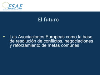El futuro Las Asociaciones Europeas como la base de resolución de conflictos, negociaciones y reforzamiento de metas comunes 