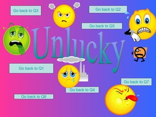 Unlucky Go back to Q1 Go back to Q2 Go back to Q3 Go back to Q4 Go back to Q5 Go back to Q6 Go back to Q7 