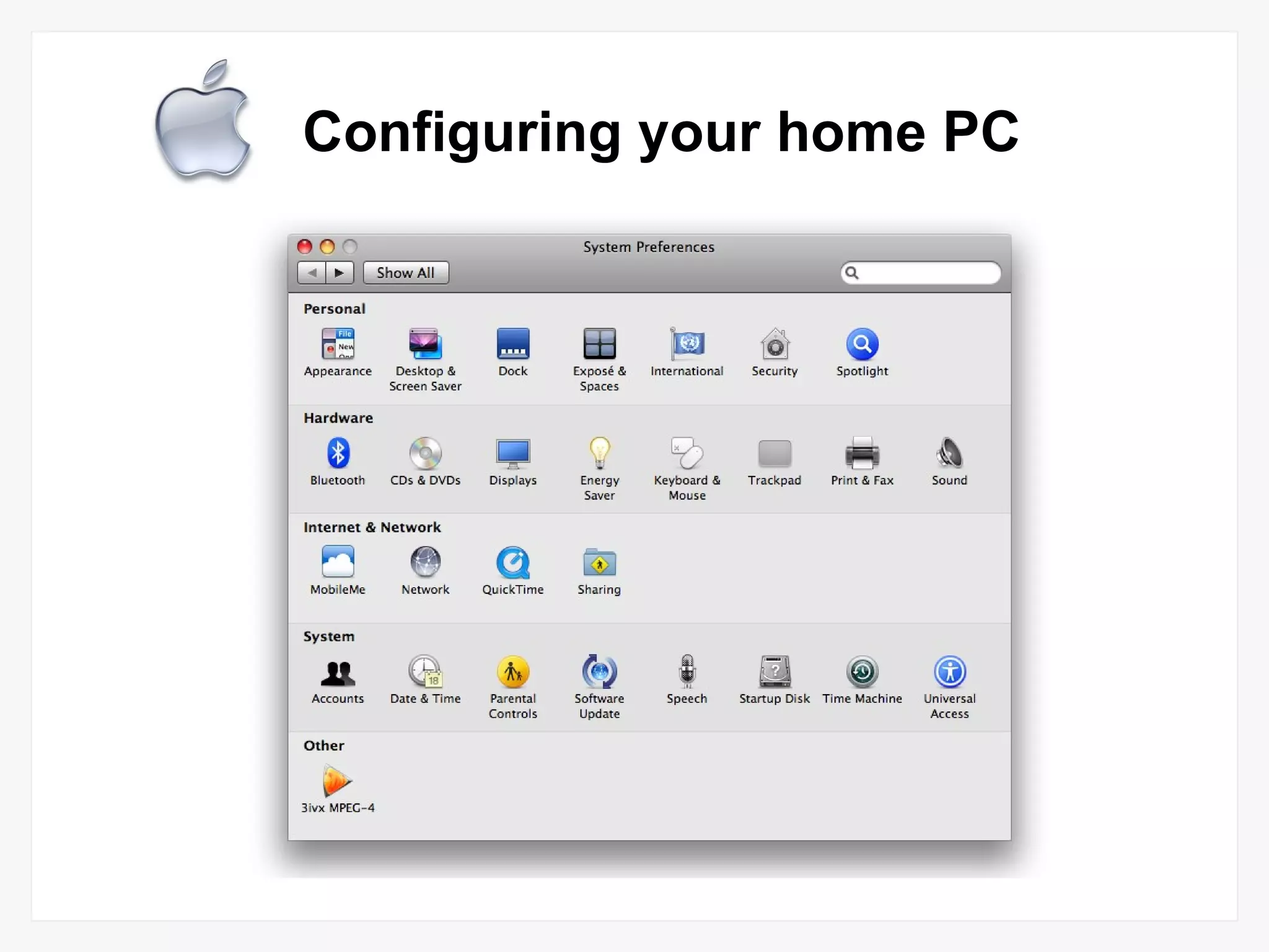 Configuring your home PC 
